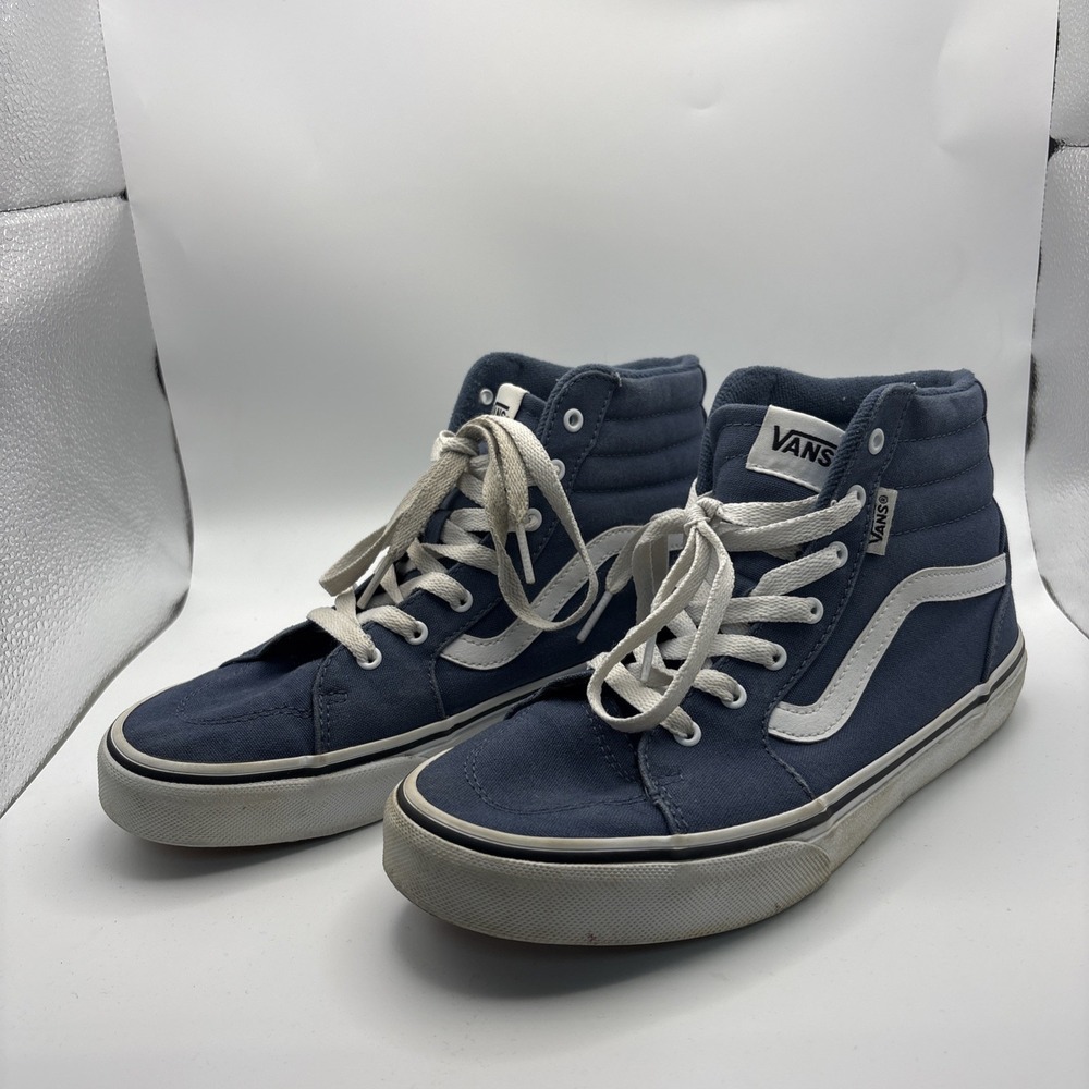 Vans Ward Hi Navy Blue White Stripe High‎ Top Sneakers - Women's 6.5 / Missy 5.0